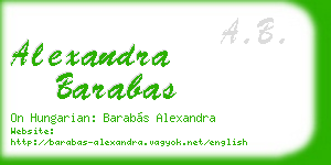 alexandra barabas business card