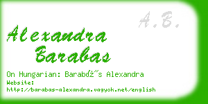 alexandra barabas business card